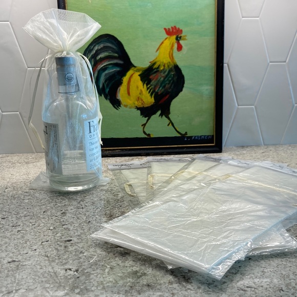 Other - NWT 6.5"x15" Sheer IVORY Organza Bottle Bag With Matching Satin Ribbon T…